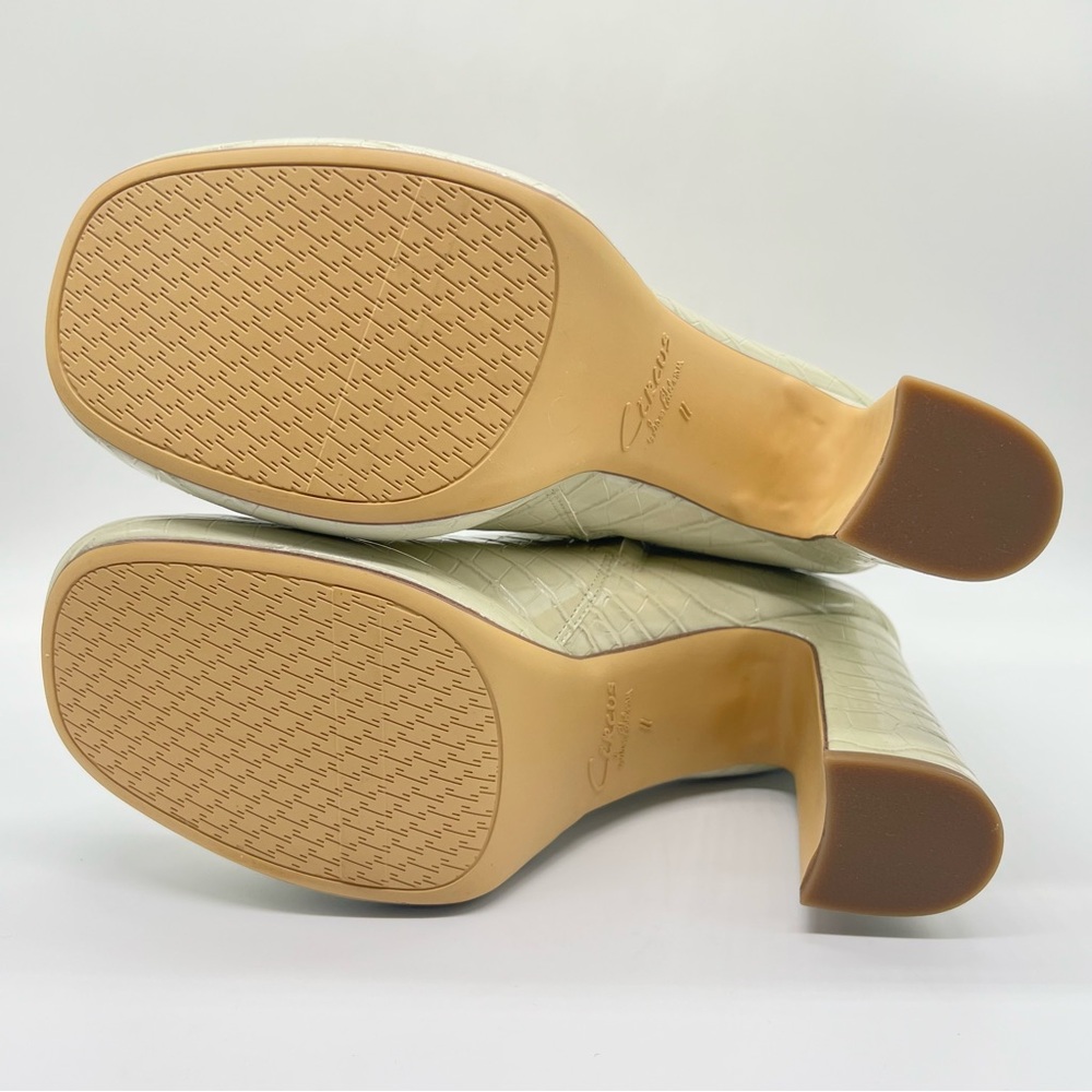 Circus Sam Edelman Size 11 Light Green Sage‎ Croc Embossed Platform Ankle Boots - Picture 8 of 15